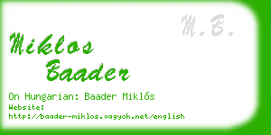 miklos baader business card